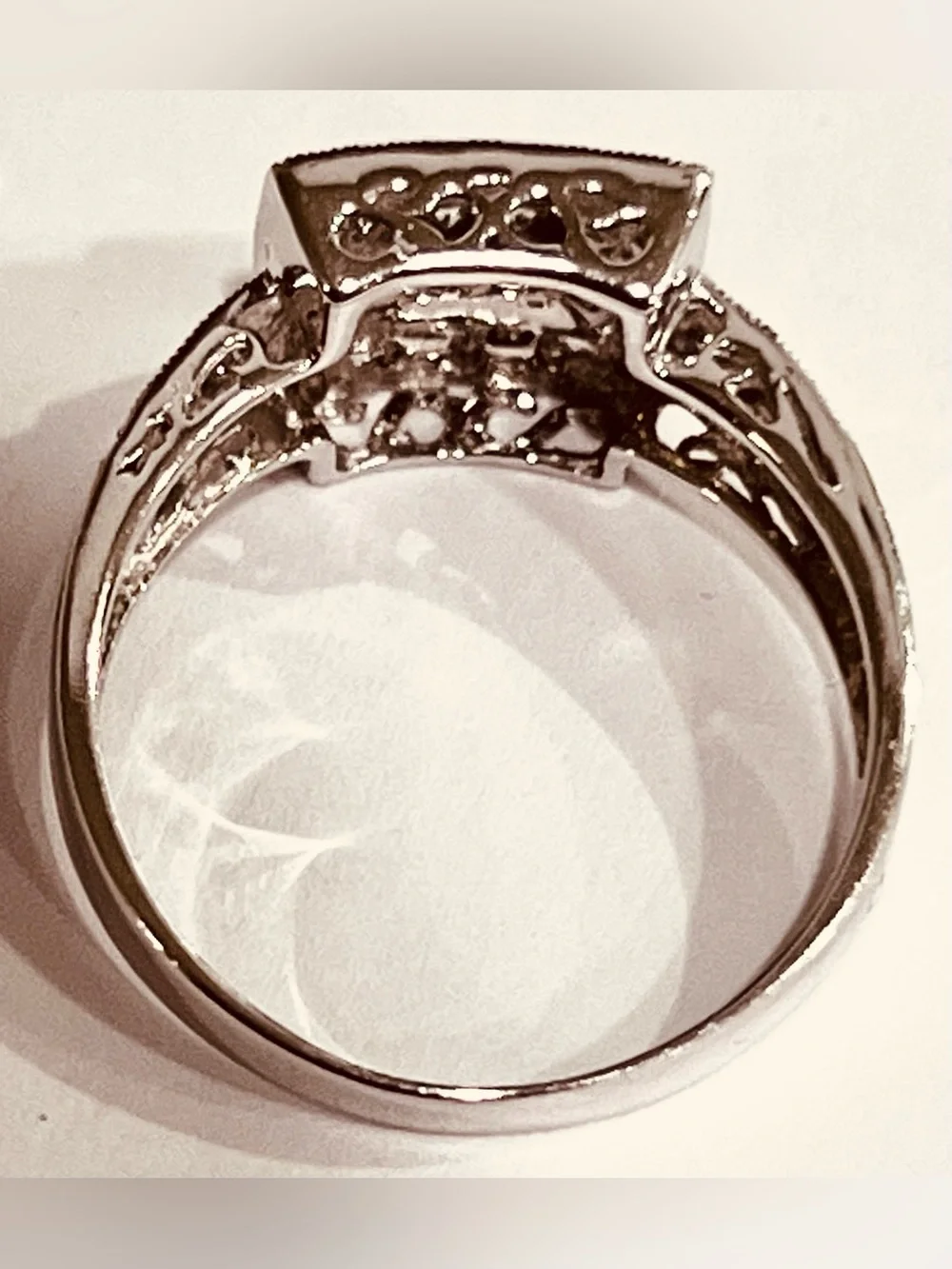 💍Diamond Ring 14K Solid White Gold Engagement Wedding Cocktail Size 7 Women’s